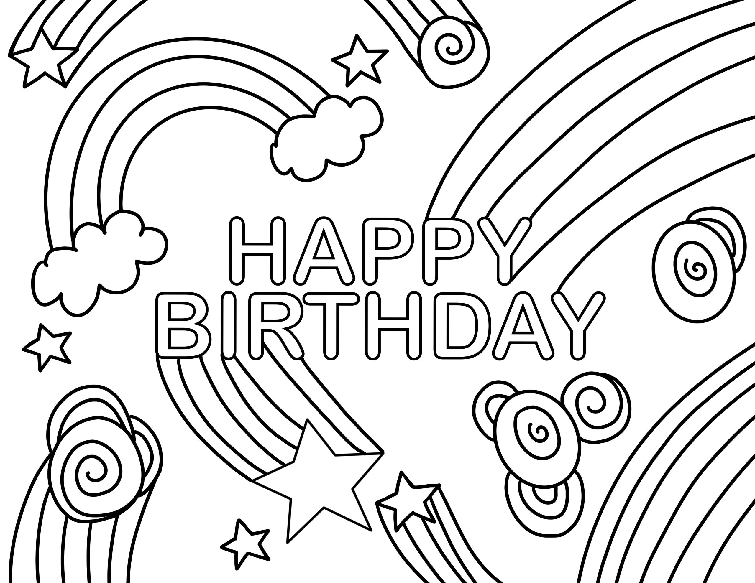Happy Birthday Coloring Pages Free Printable